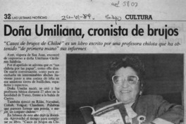 Doña Umiliana, cronista de brujos  [artículo] Rodolfo Gambetti.