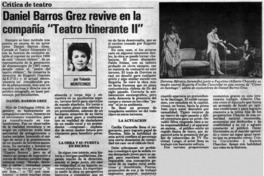 Daniel Barros Grez revive en la compañía "Teatro Itinerante II"