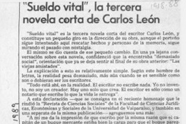 "Sueldo vital", la tercera novela corta de Carlos León  [artículo] Bernardo Soria.