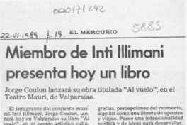 Miembro de Inti Illimani presenta hoy un libro  [artículo].