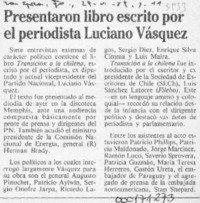 Presentaron libro escrito por el periodista Luciano Vásquez  [artículo].