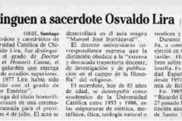 Distinguen a sacerdote Osvaldo Lira  [artículo].