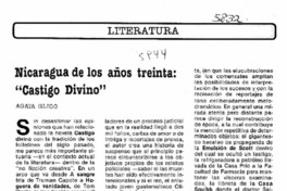 Nicaragua de los años treinta, "Castigo divino"  [artículo] Agata Gligo.