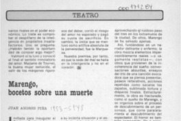 Marengo, bocetos sobre una muerte  [artículo] Juan Andrés Piña.