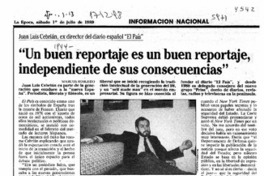 "Un buen reportaje es un buen reportaje, independiente de sus consecuencias"  [artículo] Marcos Robledo.