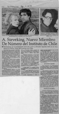A. Sieveking, nuevo miembro de número del Instituo de Chile