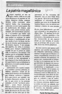 La patria magallánica  [artículo] Pacián Martínez Elissetche.