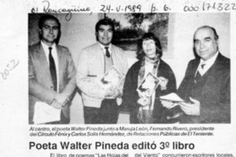 Poeta Walter Pineda editó 3er. libro  [artículo].