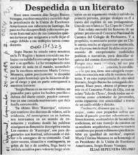 Despedida a un literato  [artículo] Elías Sepúlveda Veloso.