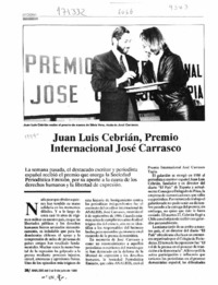 Juan Luis Cebrián, premio internacional José Carrasco  [artículo] Juanita Rojas.