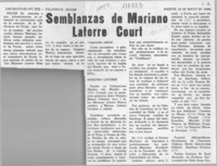 Semblanzas de Mariano Latorre Court  [artículo].