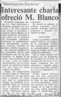Interesante charla ofreció M. Blanco  [artículo] Lincoyán Rojas P.