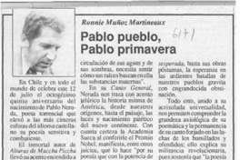 Pablo pueblo, Pablo primavera  [artículo] Ronnie Muñoz Martineaux.
