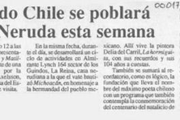 Todo Chile se poblará de Neruda esta semana  [artículo].