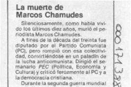 La Muerte de Marcos Chamudes  [artículo].
