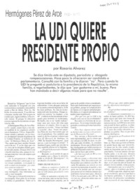 La UDI quiere presidente propio  [artículo] Rosario Alvarez.
