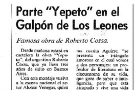 Parte "Yepeto" en el Galpón de Los Leones  [artículo].