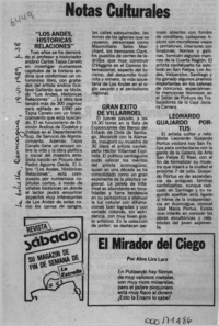 "Los Andes, históricas relaciones"  [artículo].