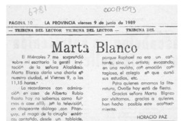 Marta Blanco  [artículo] Horacio Paz.