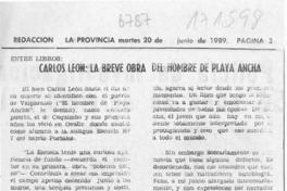 Carlos León, la breve obra del hombre de Playa Ancha  [artículo] Mario E. Banic.