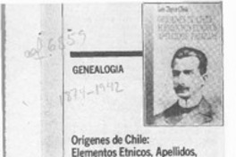 Orígenes de Chile, elementos étnicos, apellidos, familias