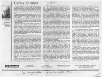 Cartas de amor  [artículo] Fernando de la Lastra.