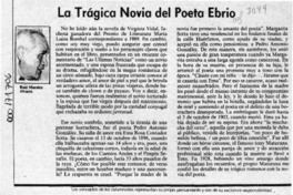 La trágica novia del poeta ebrio  [artículo] Raúl Morales Alvarez.