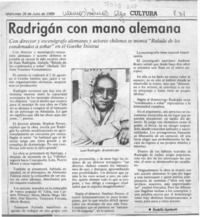 Radrigán con mano alemana  [artículo] Rodolfo Gambetti.