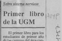 Primer libro de la UGM  [artículo].