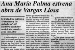 Ana María Palma estrena obra de Vargas Llosa