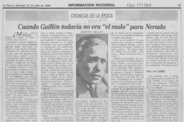 Cuando Guillén todavía no era "el malo" para Neruda