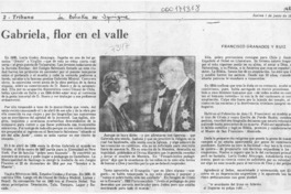Gabriela, flor en el valle  [artículo] Francisco Granados y Ruiz.