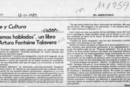"Poemas hablados", un libro de Arturo Fontaine Talavera  [artículo] Eduardo Correa.