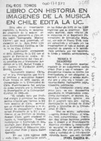 Libro con historia en imágenes de la música en Chile edita la UC  [artículo].