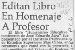 Editan libro en homenaje a profesor