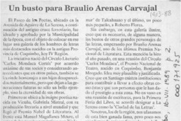 Un busto para Braulio Arenas Carvajal  [artículo] Hugo Thénoux Moure.