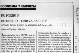 Es posible reducir la pobreza en Chile  [artículo].