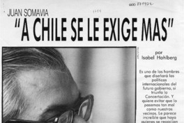 "A Chile se le exige más"  [artículo] Isabel Hohlberg.