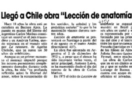 Llegó a Chile obra "Lección de anatomía"  [artículo].