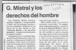 G. Mistral y los derechos del hombre  [artículo].