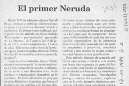 El primer Neruda  [artículo] Manuel Alcides Jofré.