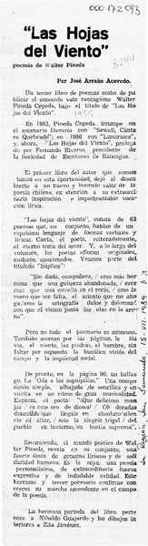 "Las hojas del viento"  [artículo] José Arraño Acevedo.