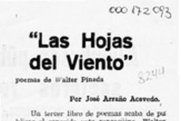 "Las hojas del viento"  [artículo] José Arraño Acevedo.