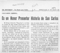 Es un honor presentar Historia de San Carlos  [artículo].
