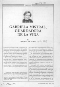 Gabriela Mistral, guardiana de la vida  [artículo] Dolores Pincheira.