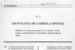 Cronología de Gabriela Mistral  [artículo].