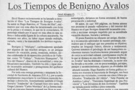 Los tiempos de Benigno Avalos  [artículo] Oriel Alvarez G.