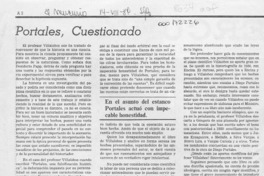 Portales, cuestionado  [artículo] Roberto Alliende González.