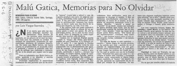 Malú Gatica, memorias para no olvidar  [artículo] Luis Vargas Saavedra.