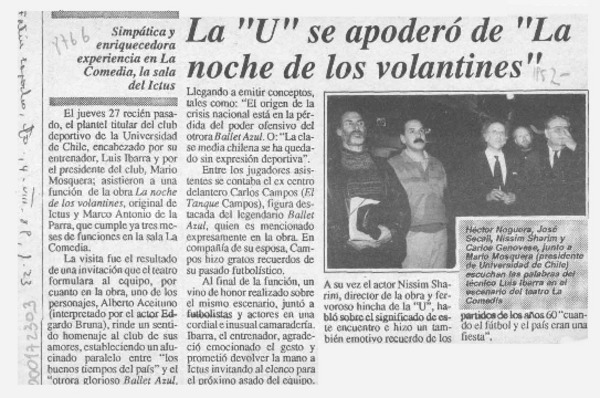 La "U" se apoderó de "La noche de los volantines"  [artículo].